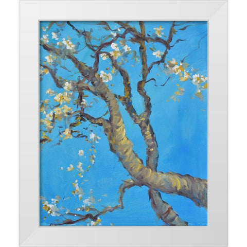 Cherry Blossom -1 White Modern Wood Framed Art Print by Stevens, Allayn