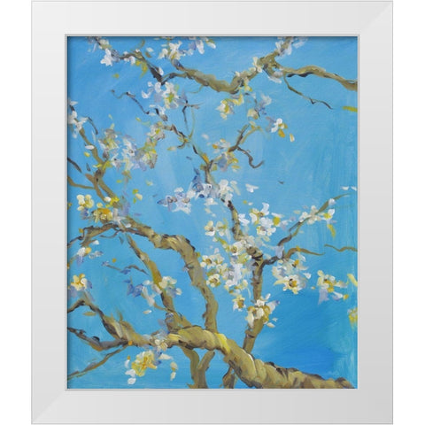 Cherry Blossom -2 White Modern Wood Framed Art Print by Stevens, Allayn