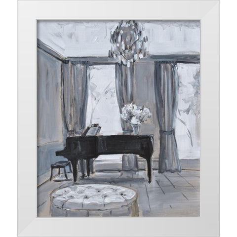 Piano Room White Modern Wood Framed Art Print by Stevens, Allayn