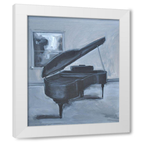 Blue Piano White Modern Wood Framed Art Print by Stevens, Allayn