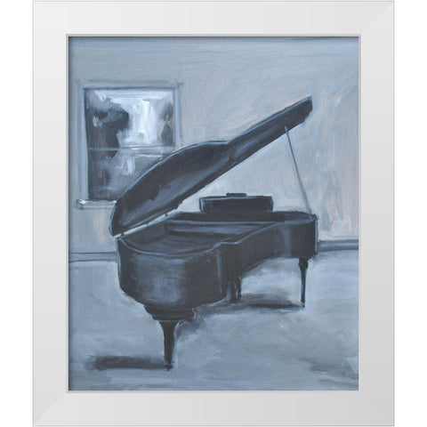 Blue Piano White Modern Wood Framed Art Print by Stevens, Allayn