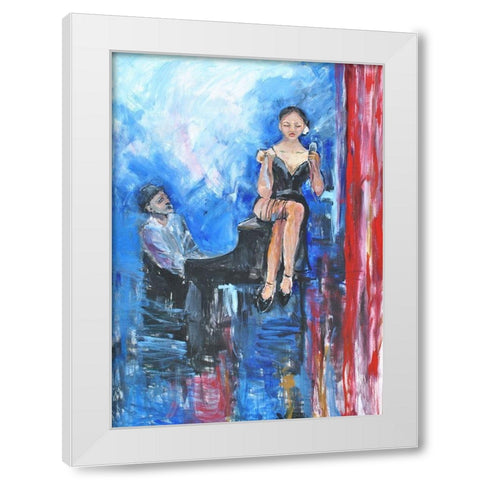 One More Tune White Modern Wood Framed Art Print by Stevens, Allayn