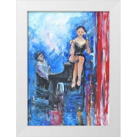 One More Tune White Modern Wood Framed Art Print by Stevens, Allayn