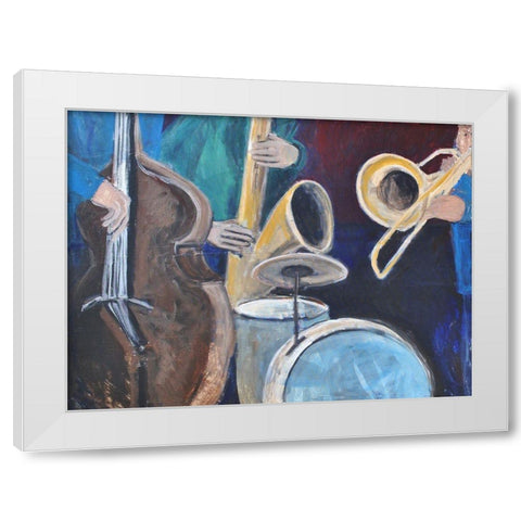 Quartet White Modern Wood Framed Art Print by Stevens, Allayn