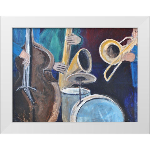 Quartet White Modern Wood Framed Art Print by Stevens, Allayn