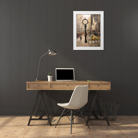 City Time White Modern Wood Framed Art Print by Stevens, Allayn
