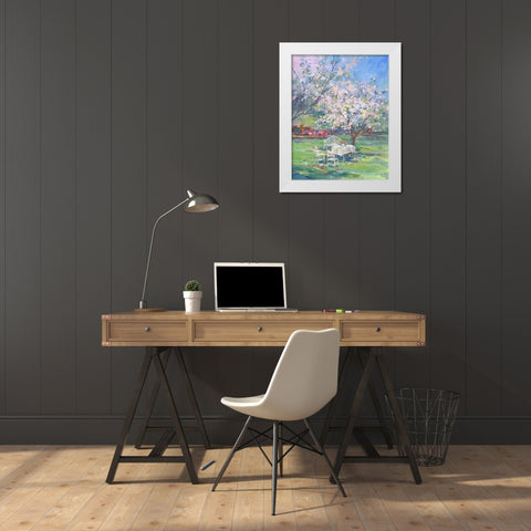 My Garden White Modern Wood Framed Art Print by Stevens, Allayn