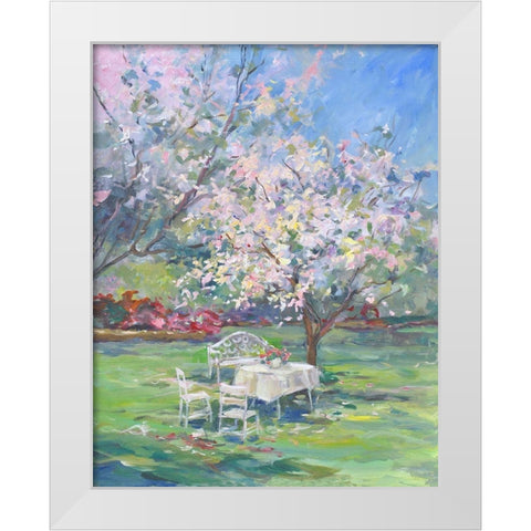 My Garden White Modern Wood Framed Art Print by Stevens, Allayn
