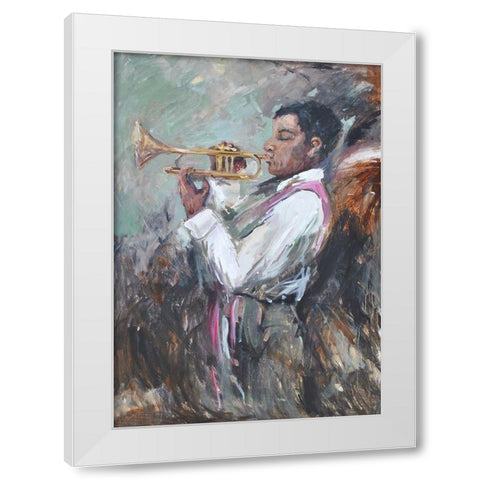 Soulful Tunes White Modern Wood Framed Art Print by Stevens, Allayn