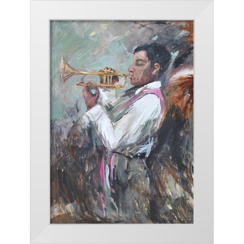 Soulful Tunes White Modern Wood Framed Art Print by Stevens, Allayn