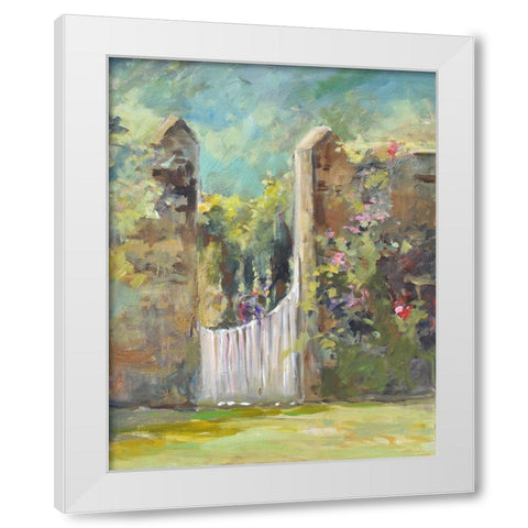 Garden Door White Modern Wood Framed Art Print by Stevens, Allayn