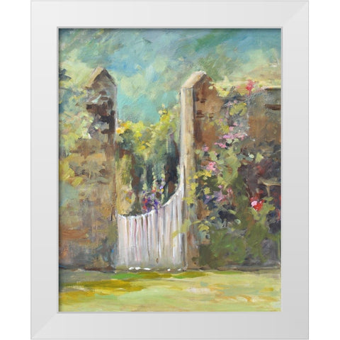Garden Door White Modern Wood Framed Art Print by Stevens, Allayn