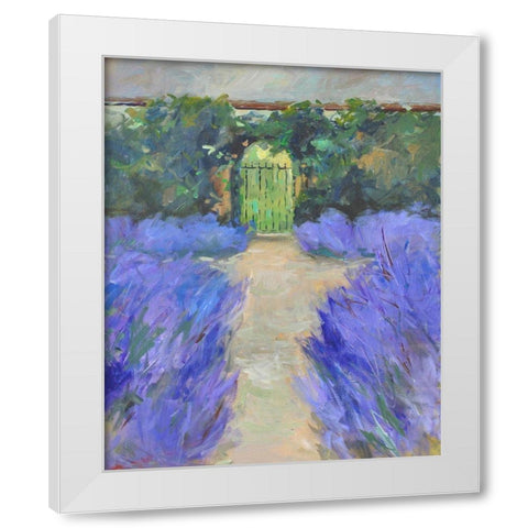 Lavender Gate White Modern Wood Framed Art Print by Stevens, Allayn