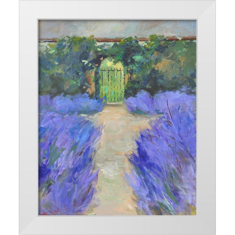 Lavender Gate White Modern Wood Framed Art Print by Stevens, Allayn