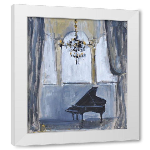 Formal Piano White Modern Wood Framed Art Print by Stevens, Allayn