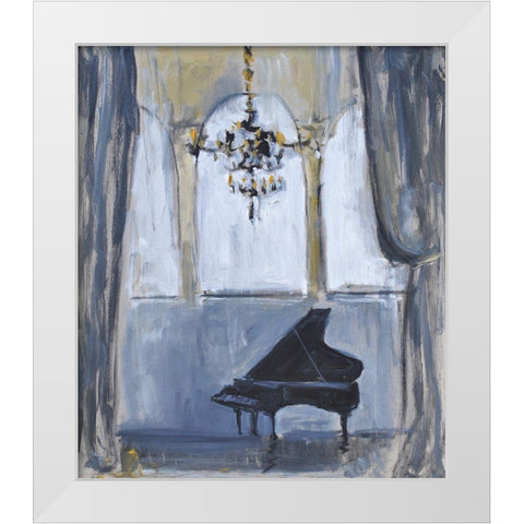 Formal Piano White Modern Wood Framed Art Print by Stevens, Allayn