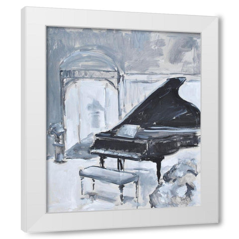Peaceful Piano White Modern Wood Framed Art Print by Stevens, Allayn