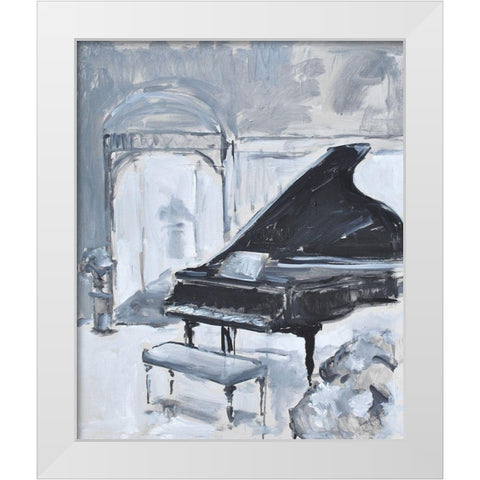Peaceful Piano White Modern Wood Framed Art Print by Stevens, Allayn