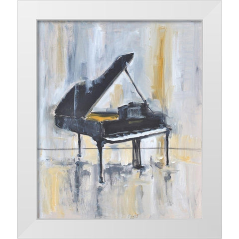 Piano In Gold 2 White Modern Wood Framed Art Print by Stevens, Allayn