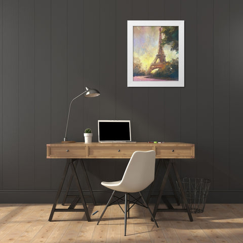 Paris 3 White Modern Wood Framed Art Print by Stevens, Allayn