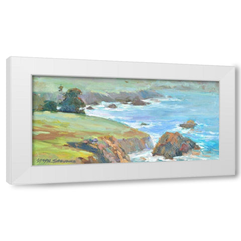 Ragged Cliffs White Modern Wood Framed Art Print by Stevens, Allayn