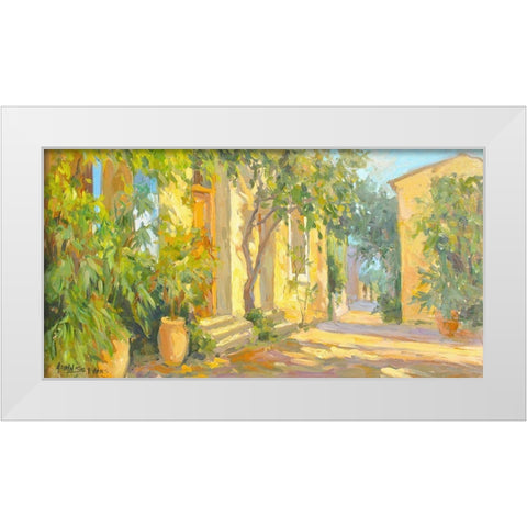 Villa Entrance White Modern Wood Framed Art Print by Stevens, Allayn