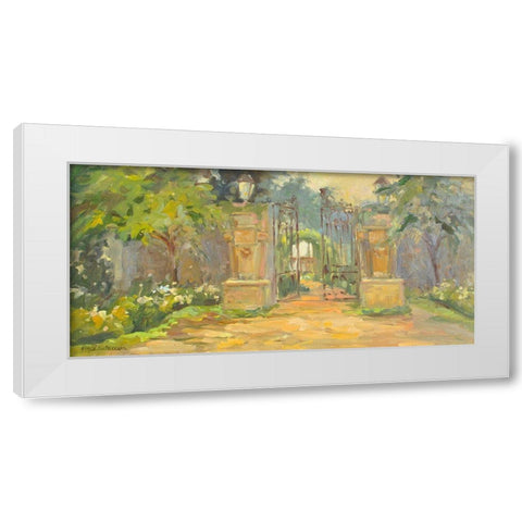 Villa Gates White Modern Wood Framed Art Print by Stevens, Allayn