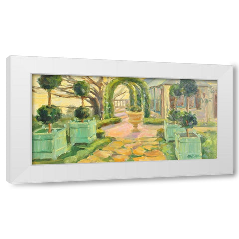 Villa Walkway White Modern Wood Framed Art Print by Stevens, Allayn