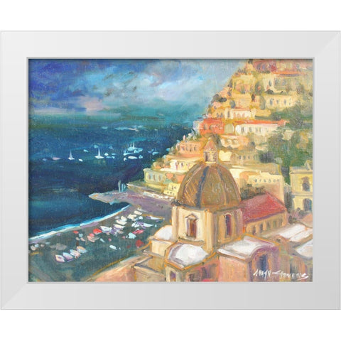 Coastal View White Modern Wood Framed Art Print by Stevens, Allayn