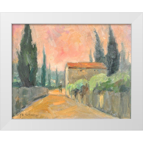 Tuscan Farm White Modern Wood Framed Art Print by Stevens, Allayn
