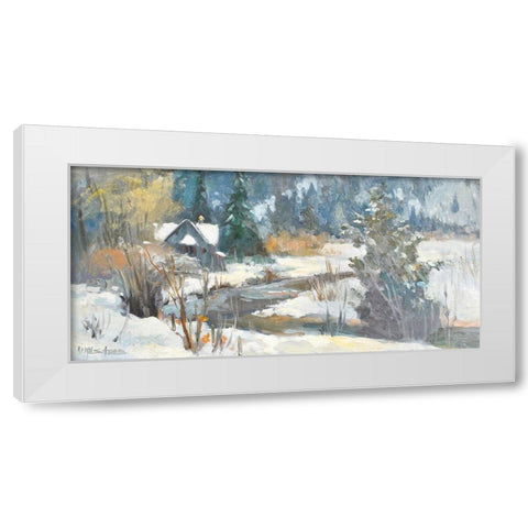 Winter Creek White Modern Wood Framed Art Print by Stevens, Allayn