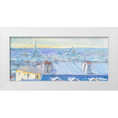 Paris View White Modern Wood Framed Art Print by Stevens, Allayn