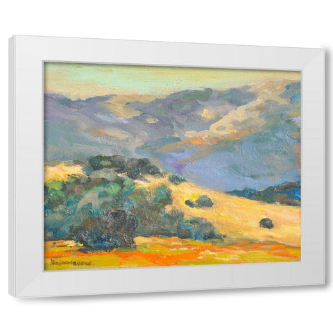 Hillside White Modern Wood Framed Art Print by Stevens, Allayn