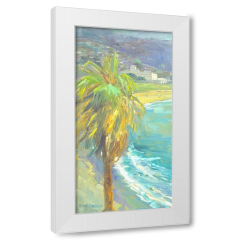 Palm Sway White Modern Wood Framed Art Print by Stevens, Allayn