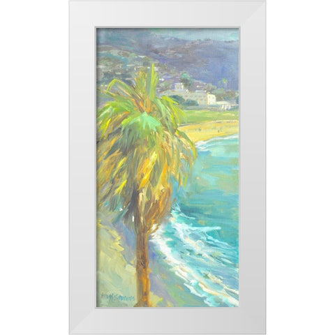 Palm Sway White Modern Wood Framed Art Print by Stevens, Allayn