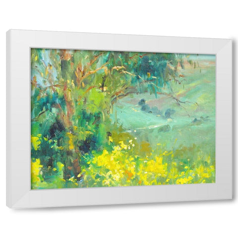 The Valley White Modern Wood Framed Art Print by Stevens, Allayn