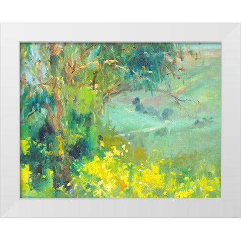 The Valley White Modern Wood Framed Art Print by Stevens, Allayn