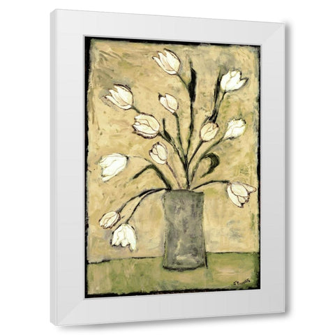 Tulips in White White Modern Wood Framed Art Print by Bagnato, Judi