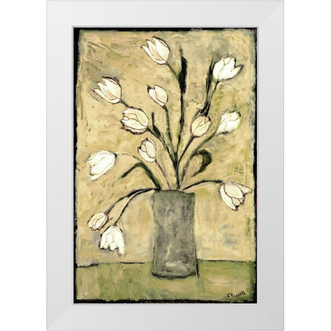 Tulips in White White Modern Wood Framed Art Print by Bagnato, Judi