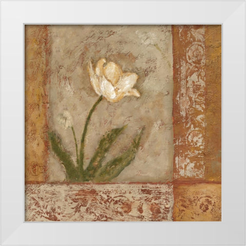 Morning Floral 1 White Modern Wood Framed Art Print by Bagnato, Judi