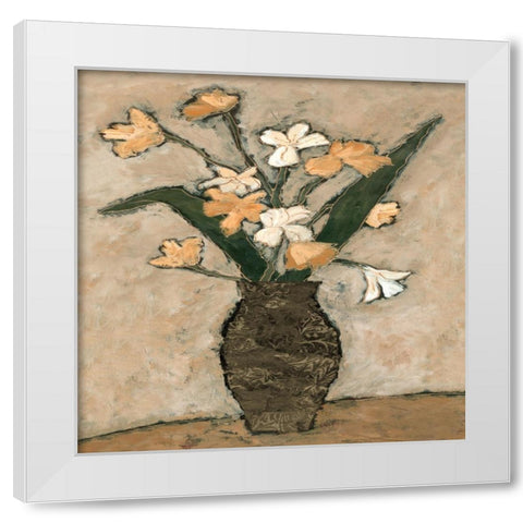 Yellow Flowers From B White Modern Wood Framed Art Print by Bagnato, Judi