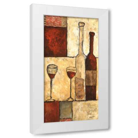 Wine for Two White Modern Wood Framed Art Print by Bagnato, Judi