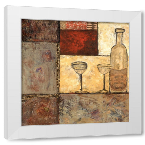 White Wine for Two White Modern Wood Framed Art Print by Bagnato, Judi