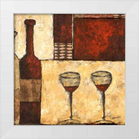 Red Wine for Two White Modern Wood Framed Art Print by Bagnato, Judi