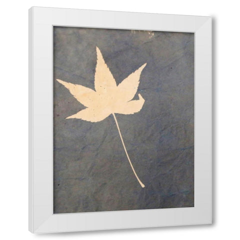 Lone Leaf White Modern Wood Framed Art Print by Blue