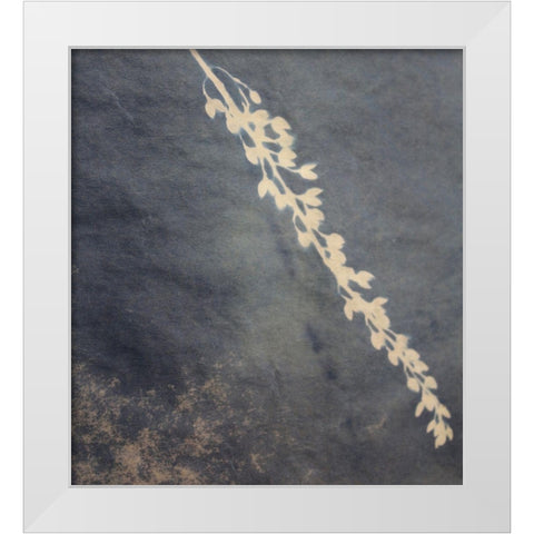 Fern White Modern Wood Framed Art Print by Blue