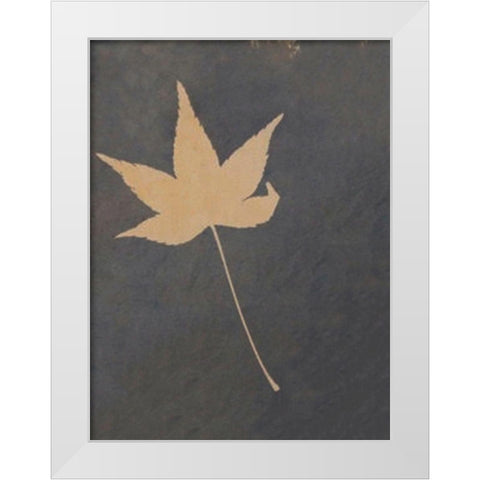 Lone Leaf White Modern Wood Framed Art Print by Blue