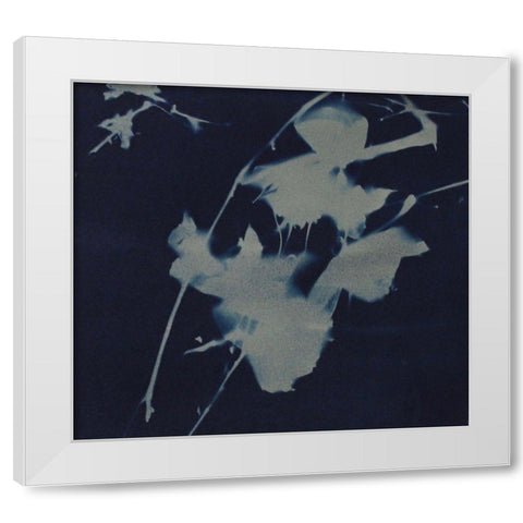 Grey On Blue White Modern Wood Framed Art Print by Blue