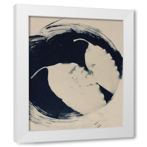 Two Leaves White Modern Wood Framed Art Print by Blue