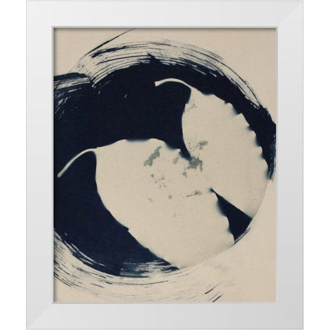 Two Leaves White Modern Wood Framed Art Print by Blue